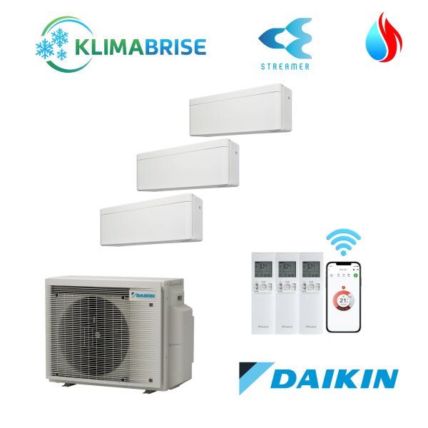 Daikin Stylish 1x FTXA 20CW / 2x FTXA 35CW und 3MXM52A9 Multi-Split Klimaanlage