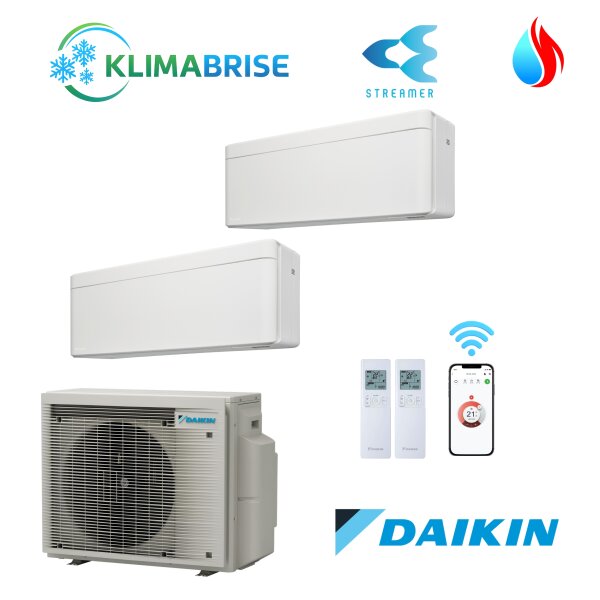 Daikin Stylish 1x FTXA 25CW / 1x FTXA 35CW und 2MXM40A9 Multi-Split Klimaanlage