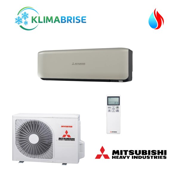 Mitsubishi Heavy Set SRK25ZS-WFT + SRC25ZS-W2 Wandgerät 2,5 kW WiFi R32 Klimaanlage Titan