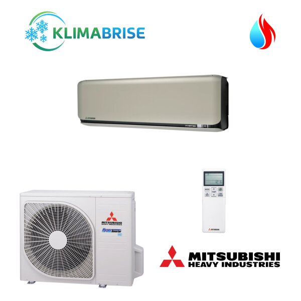 Mitsubishi Heavy Set SRK25ZSX-WFT + SRC25ZSX-W Wandgerät 2,5 kW WiFi R32 Klimaanlage Titan