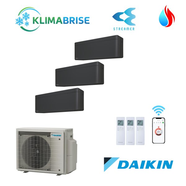 Daikin Stylish 3x FTXA 25CB und 3MXM52A9 Multi-Split Klimaanlage